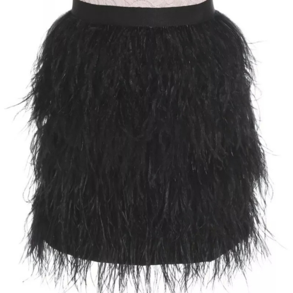 Milly Girls Minu Ostrich Feather Pink Black Formal Cocktail Dress, Size 8 - Picture 4 of 8
